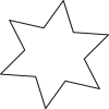 Pennello a forma di stella contorno solido png 