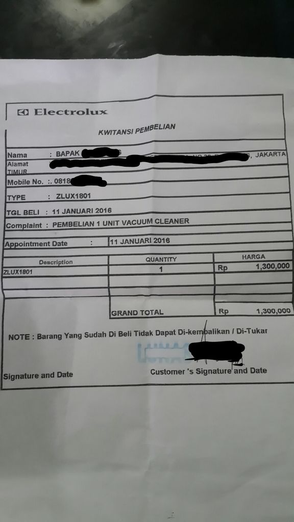 Kualitas Produk dan Service Center Electrolux Mengecewakan..!!
