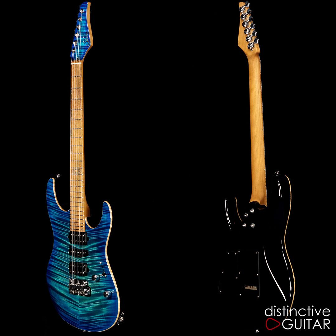 NEW SUHR CUSTOM MODERN GUITAR PREMIUM FLAME MAPLE AQUA BLUE BURST W/ 5A ...