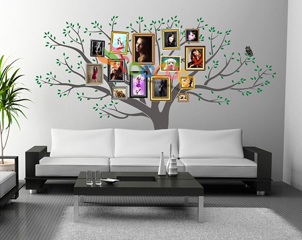 Wall Deco Decal Sticker Removable Giant Large Family Photo Frames Tree ...