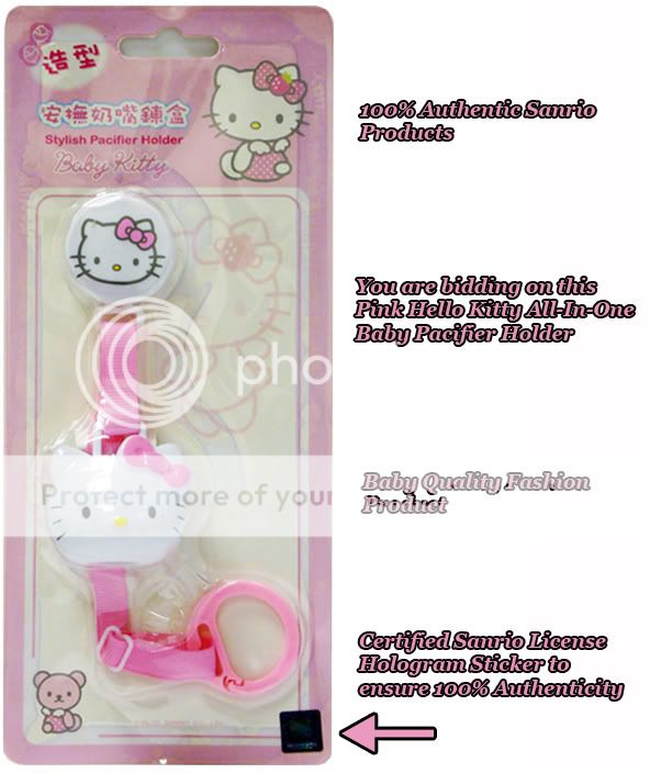 Sanrio Rosa Baby Hello Kitty Schnuller Band Schnullerkette